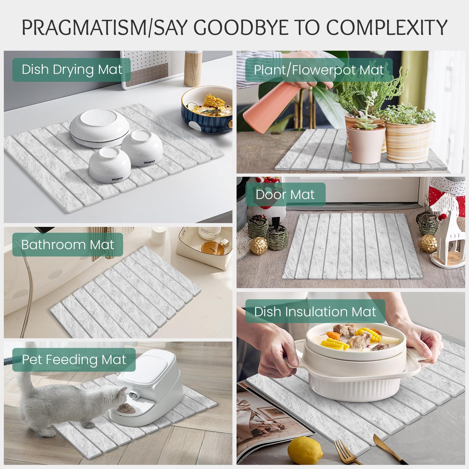 Versatile SHUSHIYAJU mat suitable for kitchen and bathroom uses.