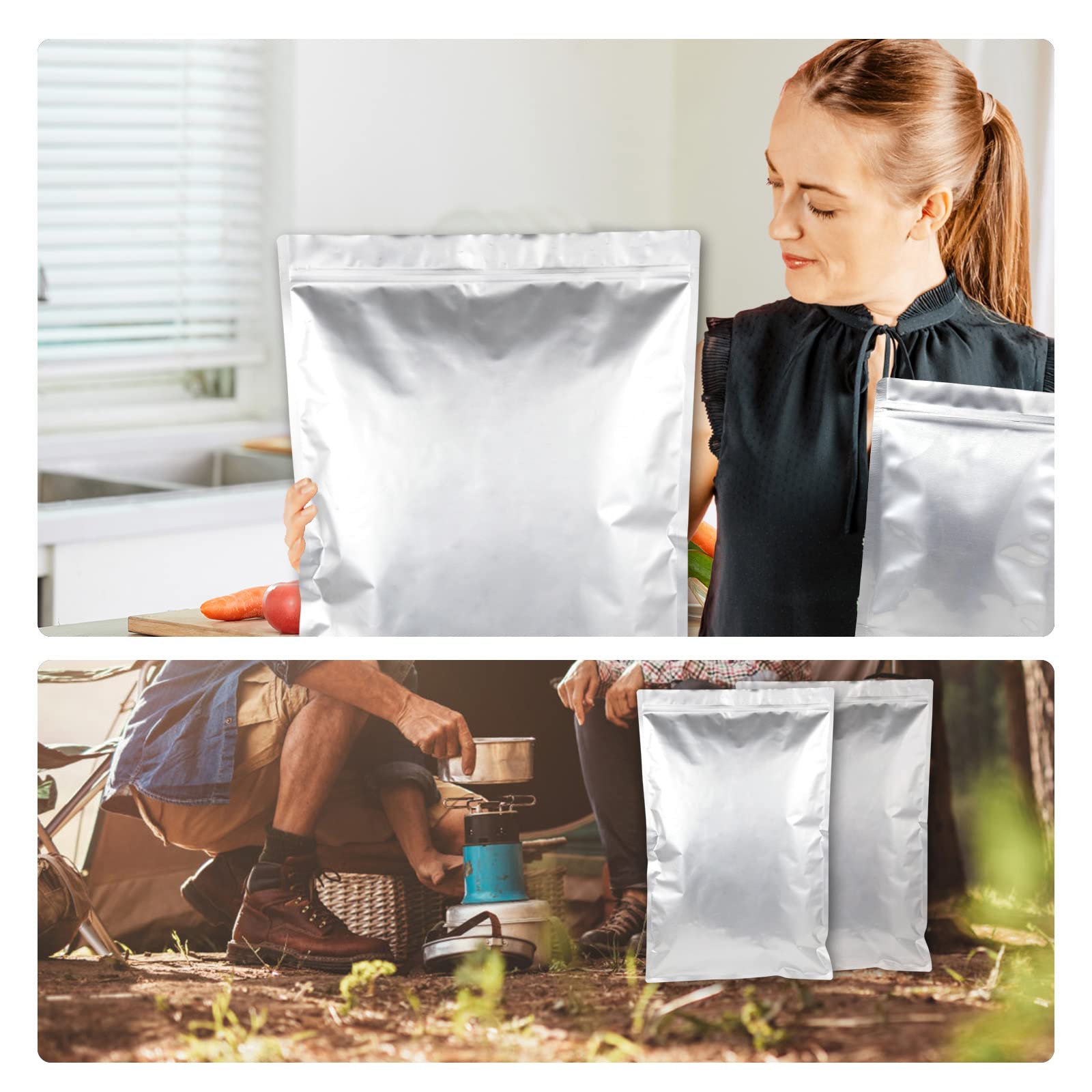 Versatile storage for grains, beans, oats, and dried fruit.