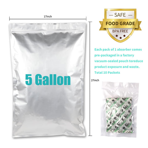 SHXWELL 2500cc oxygen absorbers reduce moisture and spoilage.