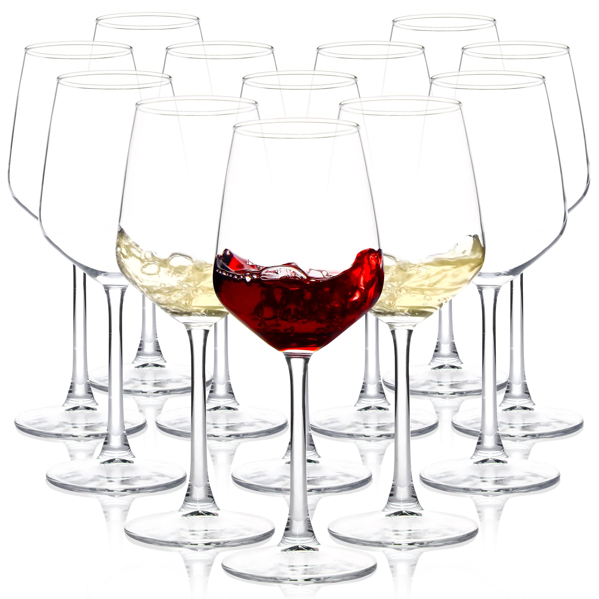 SHYRC wine glasses 12oz set with clear, elegant design for red or white wine.