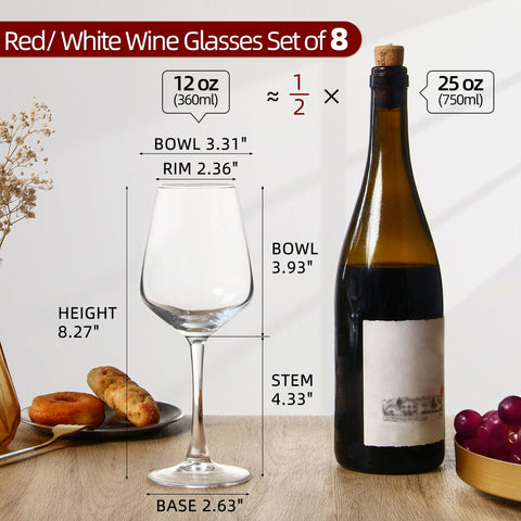 SHYRC clear stemmed wine glass showcases wine luster for every pour
