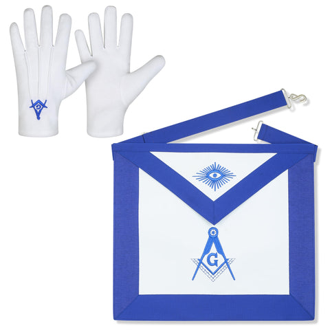 SialkotCrafts lambskin apron with Master Mason embroidery for ceremonial attire.
