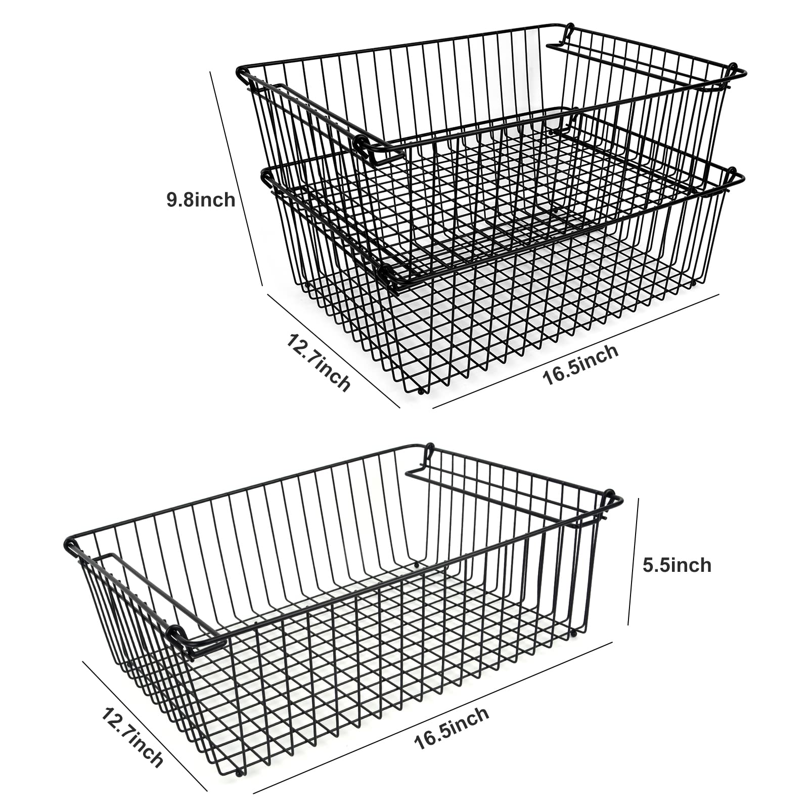 SIBAO storage baskets on pantry shelf keeping snacks neatly organized.