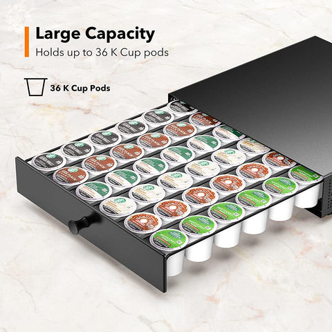 SICHEER K Cup organizer holds 36 pods for beverage variety