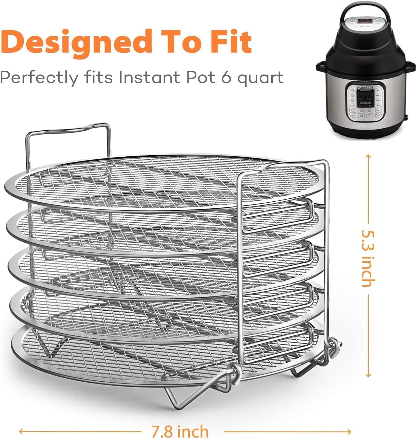 SICHEER dehydrator rack compatibility with Crisp Lid six-quart enables easy Instant Pot drying.