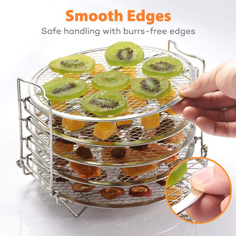 SICHEER dehydrator rack ready for fruits and meats, promoting even dehydration and nutrient preservation.