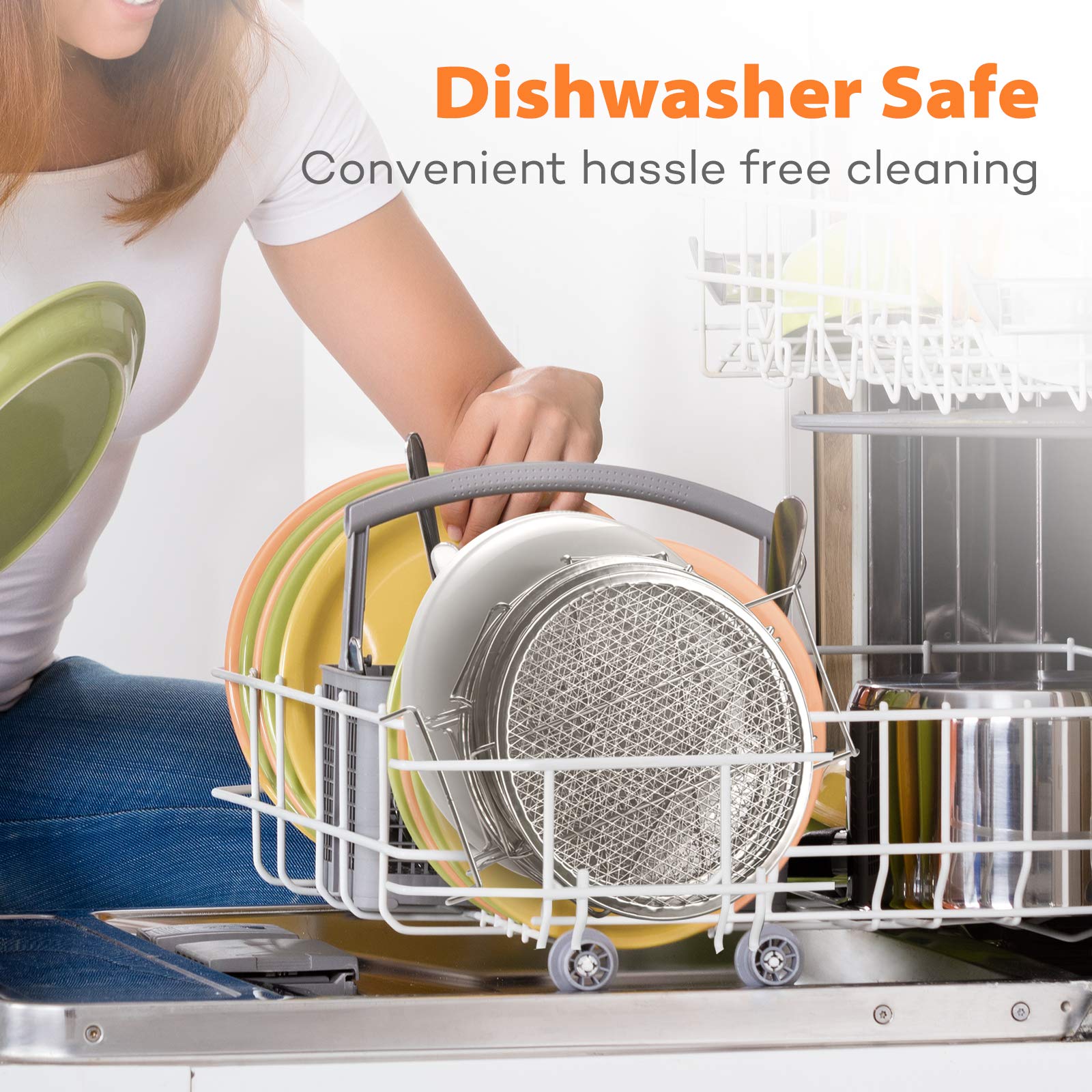 SICHEER dehydrator rack easy-clean design simplifies dishwasher or hand cleaning after use.
