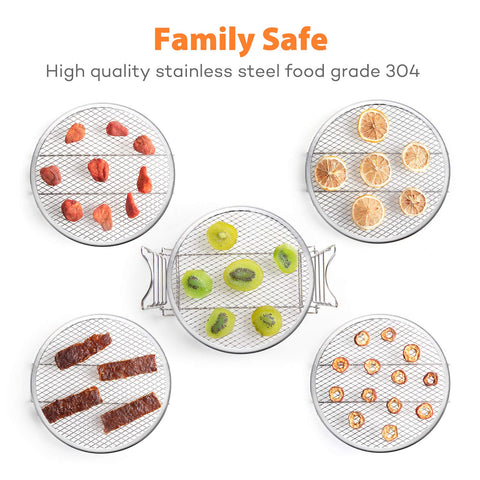 SICHEER dehydrator rack five-layer drying trays maximize capacity for snacks and jerky.