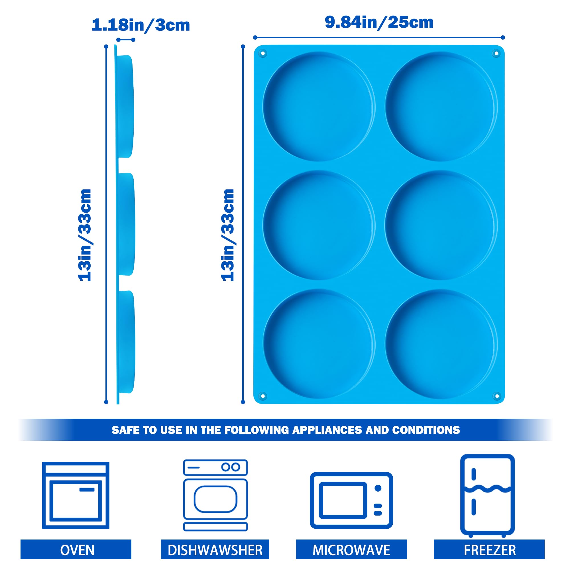 Sidosir 6-cavity round mold – efficient batch baking for buns.