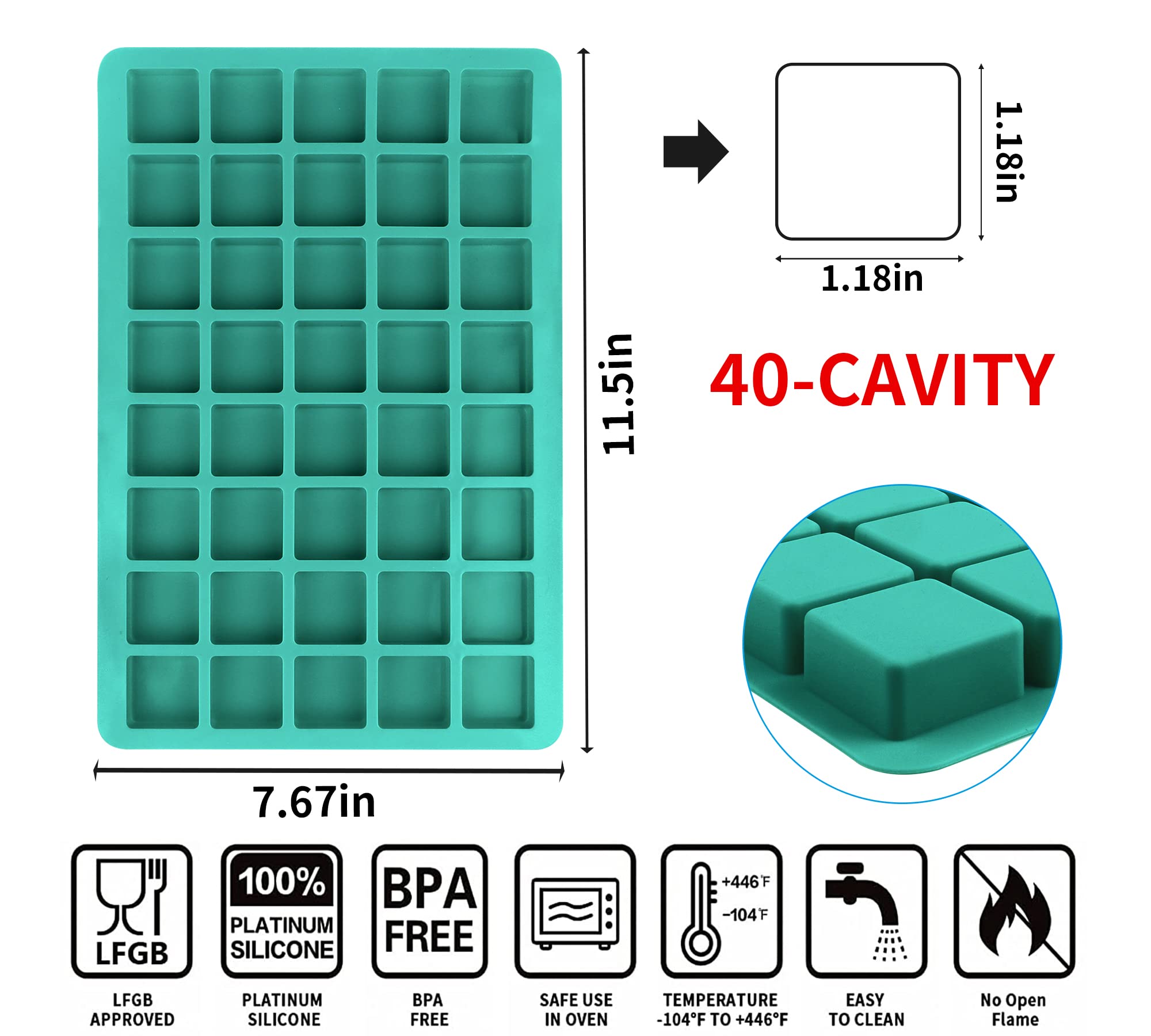 Sidosir 40-cavity silicone mold for candies and gummies.
