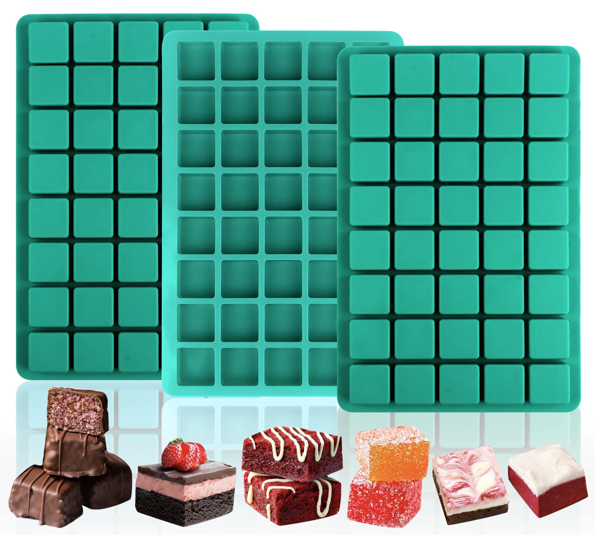 Sidosir square caramel mold with 40 cavities for versatile candy making.