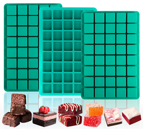 Sidosir square caramel mold with 40 cavities for versatile candy making.