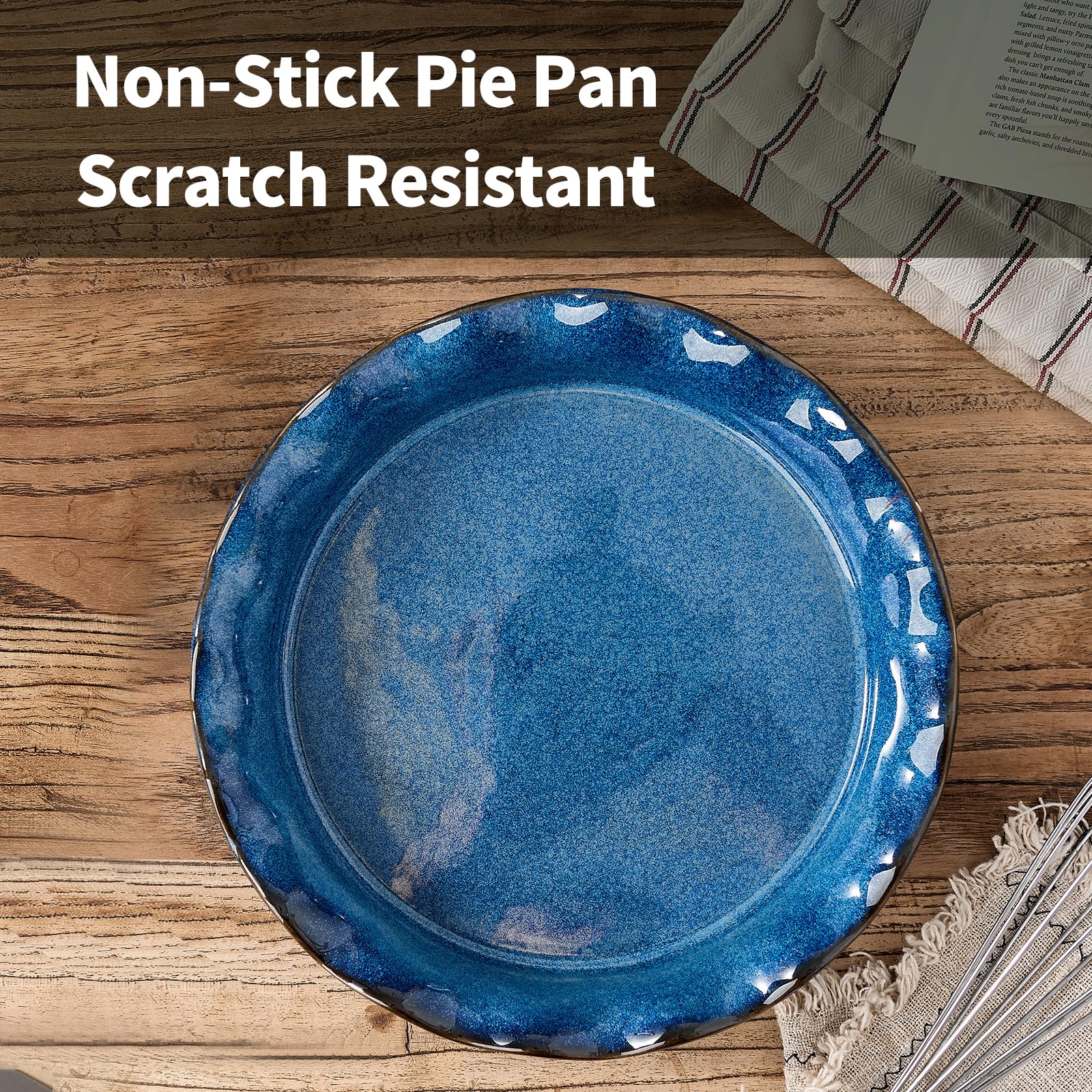 SIDUCAL pie pan ready for apple pie setup and baking.