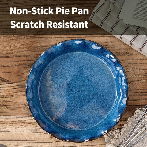 SIDUCAL pie pan ready for apple pie setup and baking.