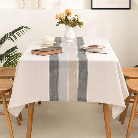 SIELUNO rectangle tablecloth close-up of cotton-linen weave for daily use.