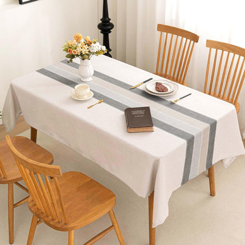 SIELUNO waterproof coating tablecloth showing stain-resistance and easy wipe-clean capability.