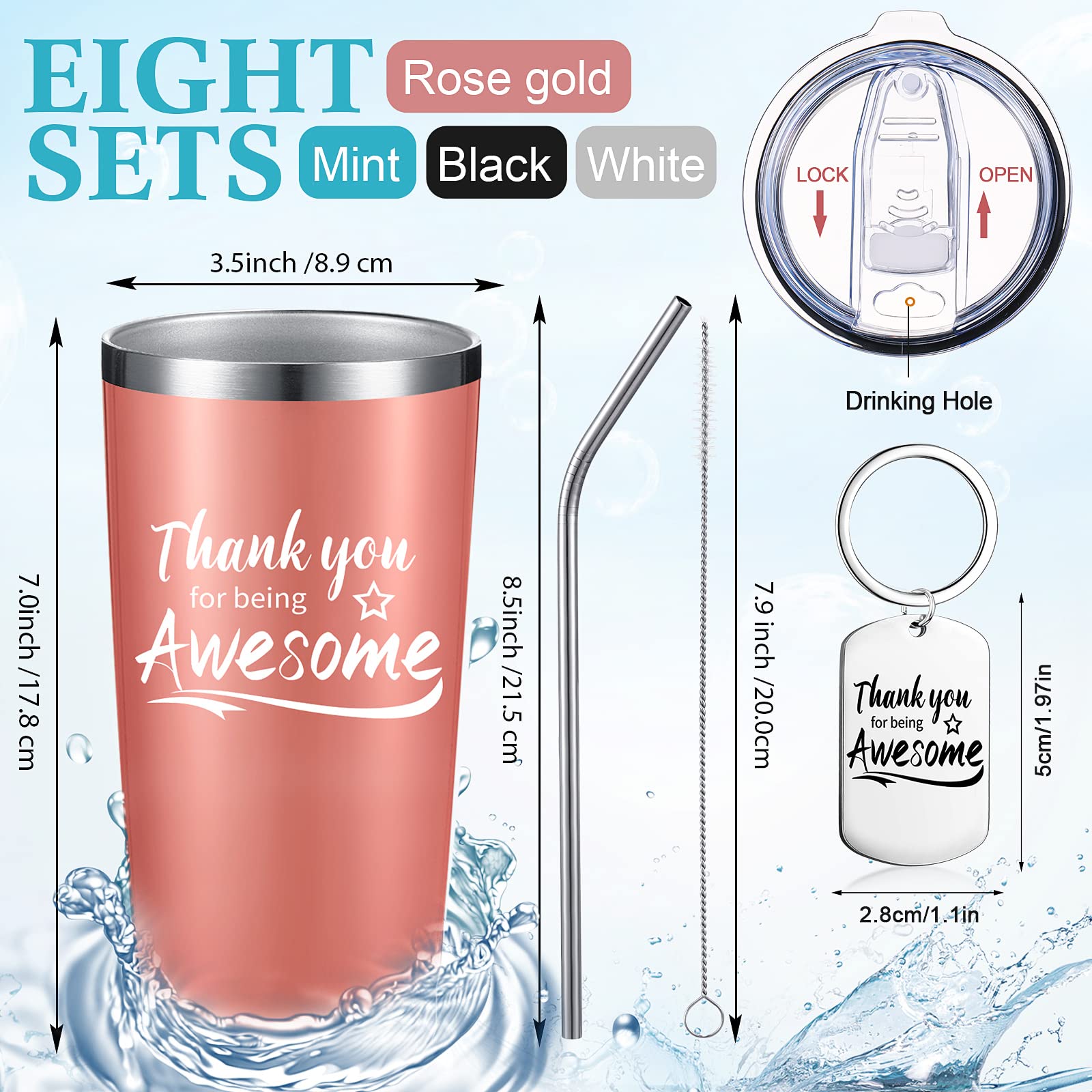 Sieral Appreciation Gift Set tumbler and keychain ideal for coworkers and friends.