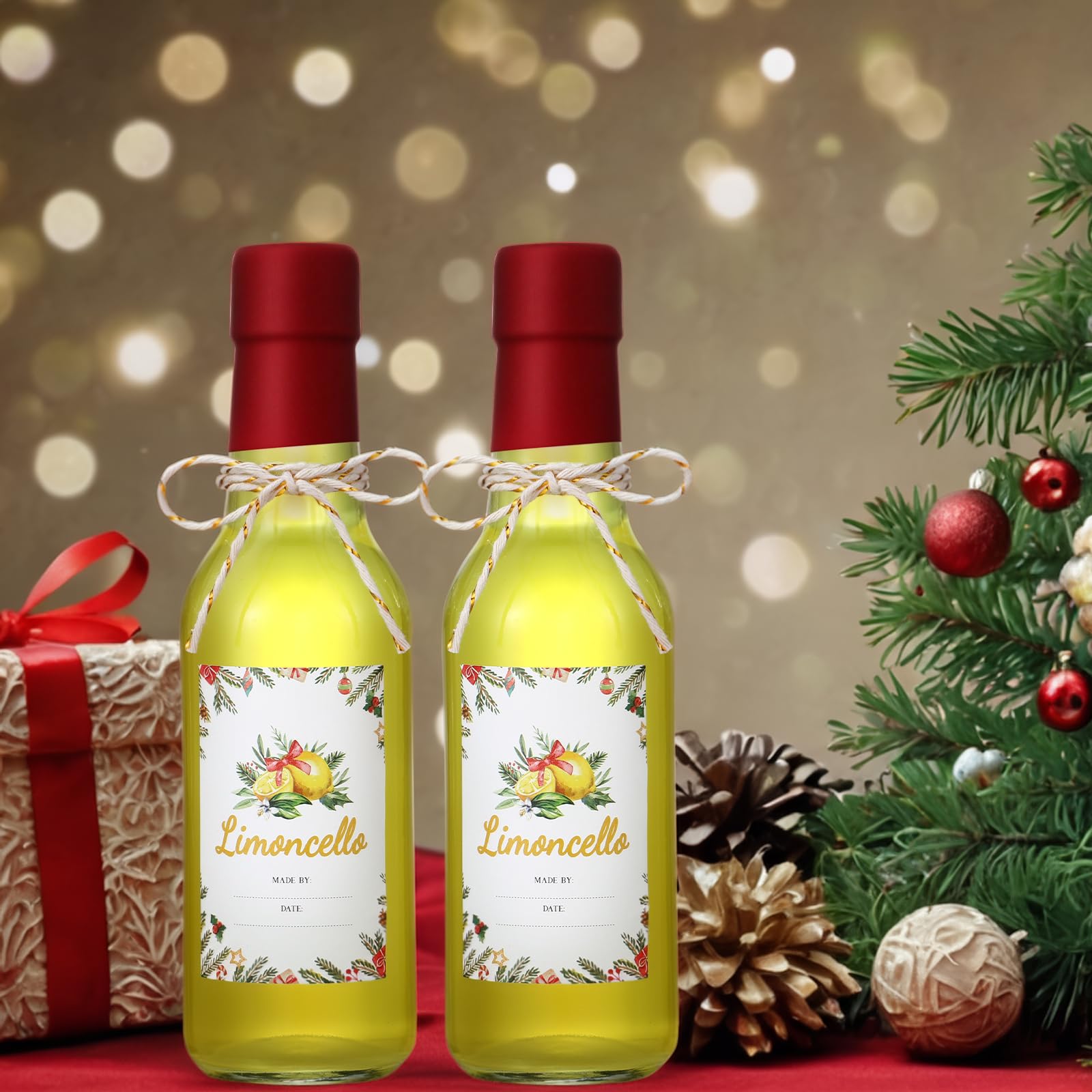 Sieral clear glass bottle with red cap and secure seal