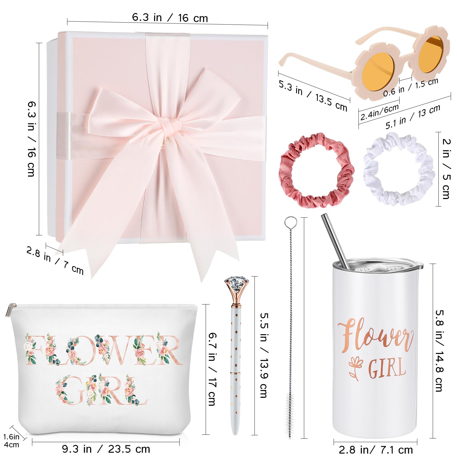 Sieral flower girl canvas bag in pink and white design