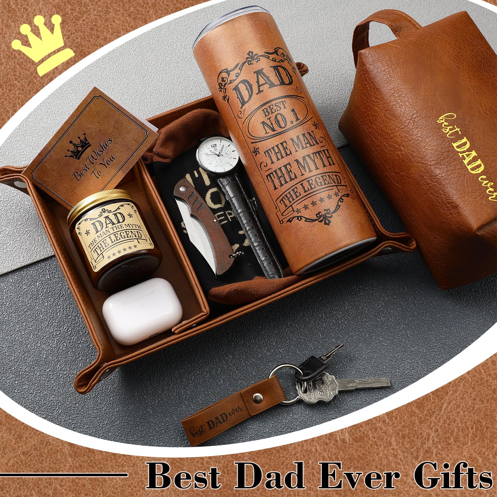 Sieral leather toiletry bag helps Dad stay tidy while traveling.