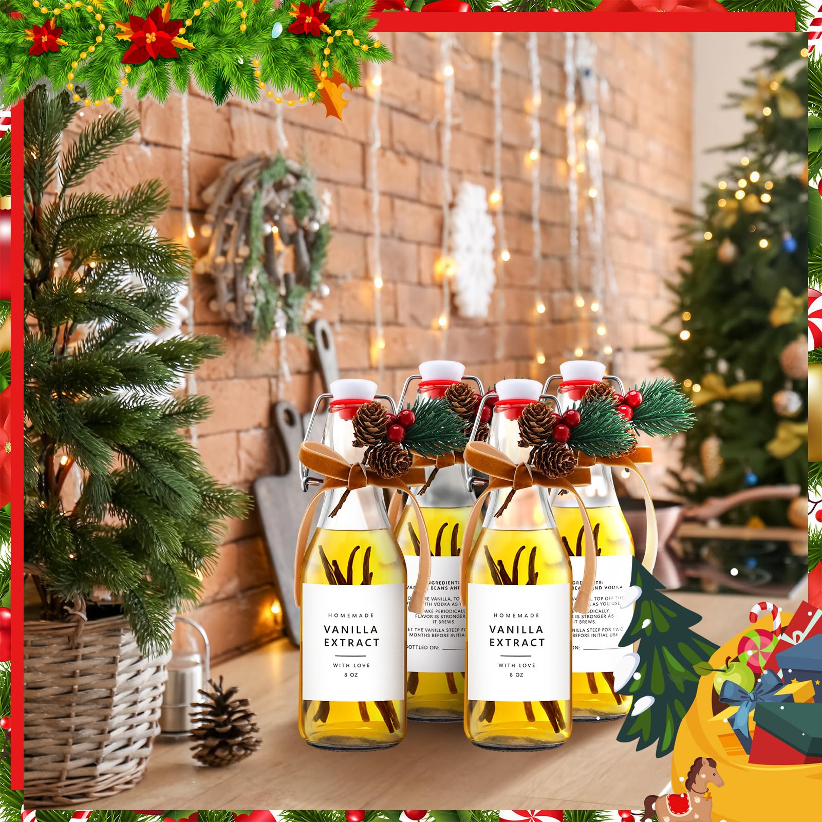 Sieral swing-top amber glass bottle shown for leak-free storage.