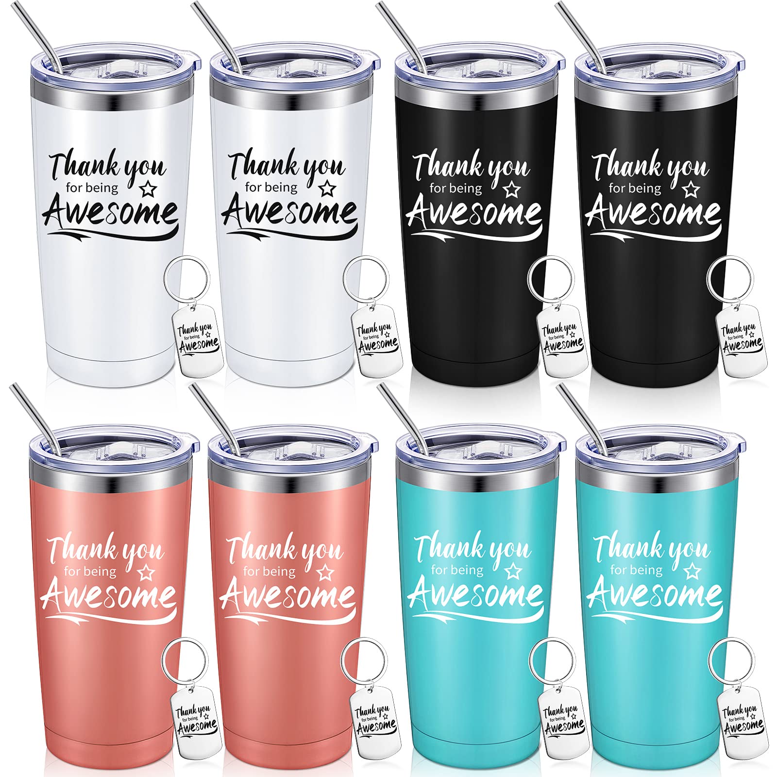 Sieral Thank You Tumbler 20oz with lid and straw keeps drinks at desired temperature.