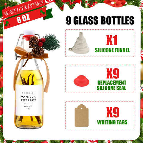 Sieral vanilla label stickers add festive decoration to bottles.