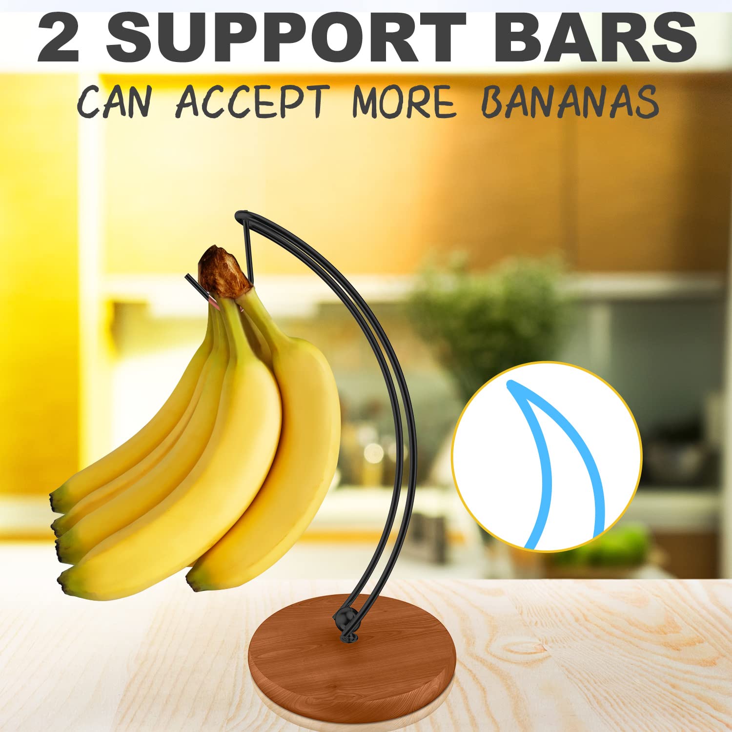 Signice banana holder stand in modern black complements any kitchen decor