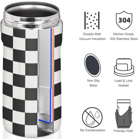 Signice slim can cooler with push-lock holds cans securely during beach gatherings