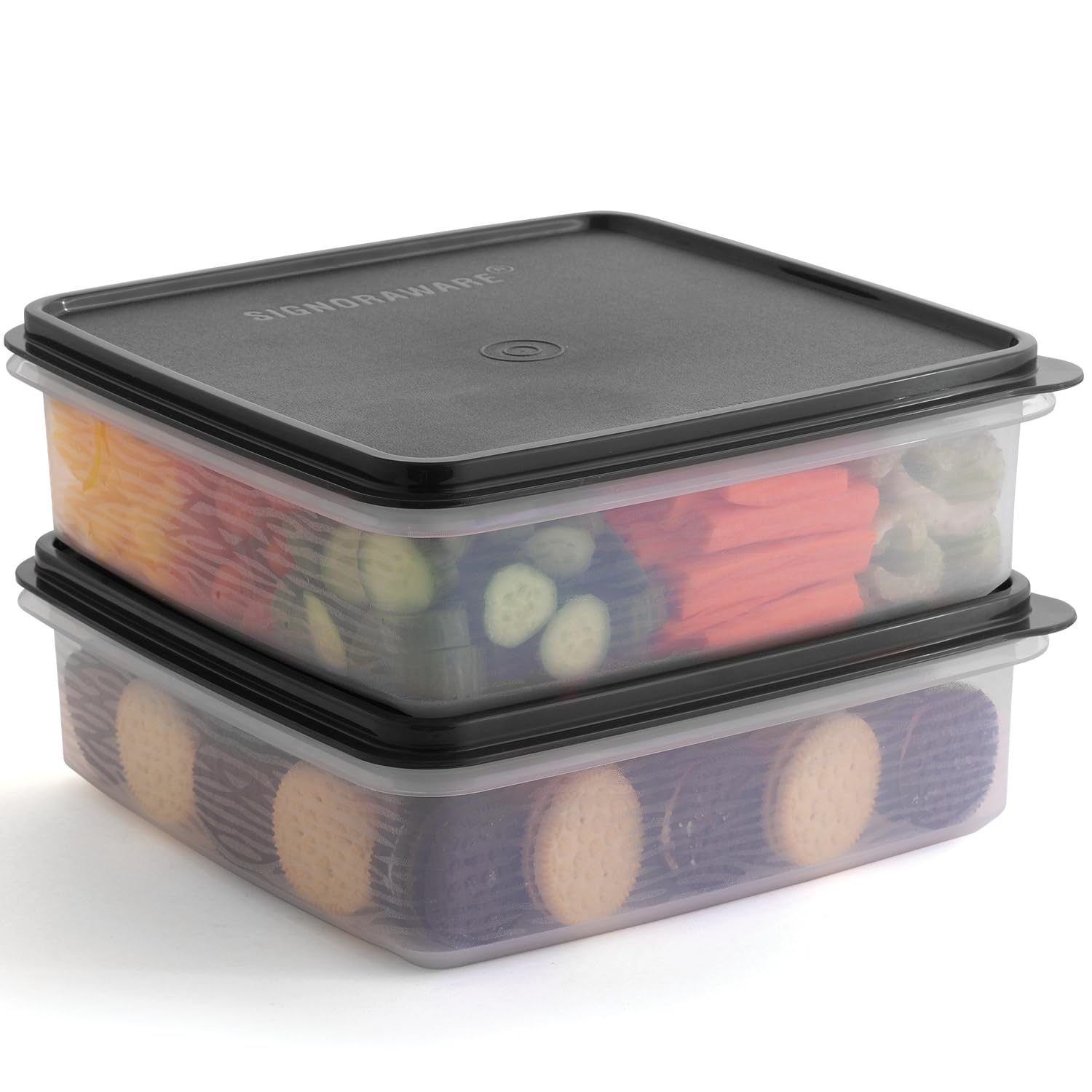 SIGNORA WARE 2-pack 3L cookie containers with red airtight lids keep cookies fresh