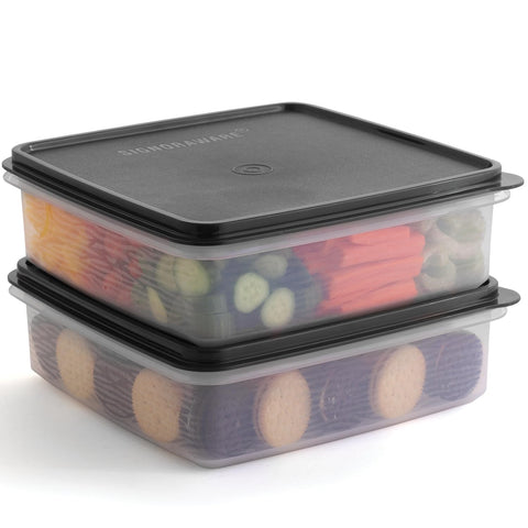SIGNORA WARE 2-pack 3L cookie containers with red airtight lids keep cookies fresh