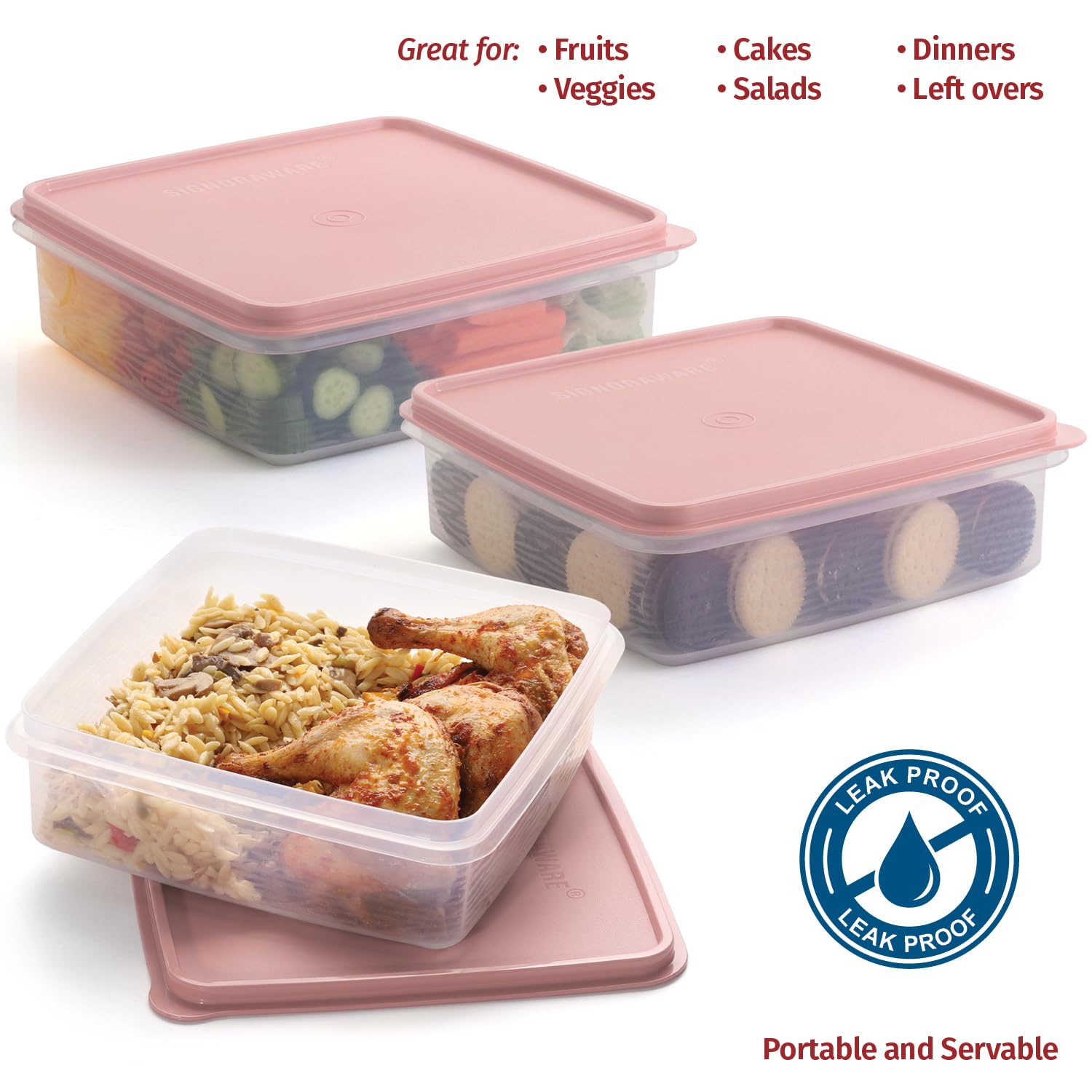 SIGNORA WARE airtight lid preserves cookies during transport