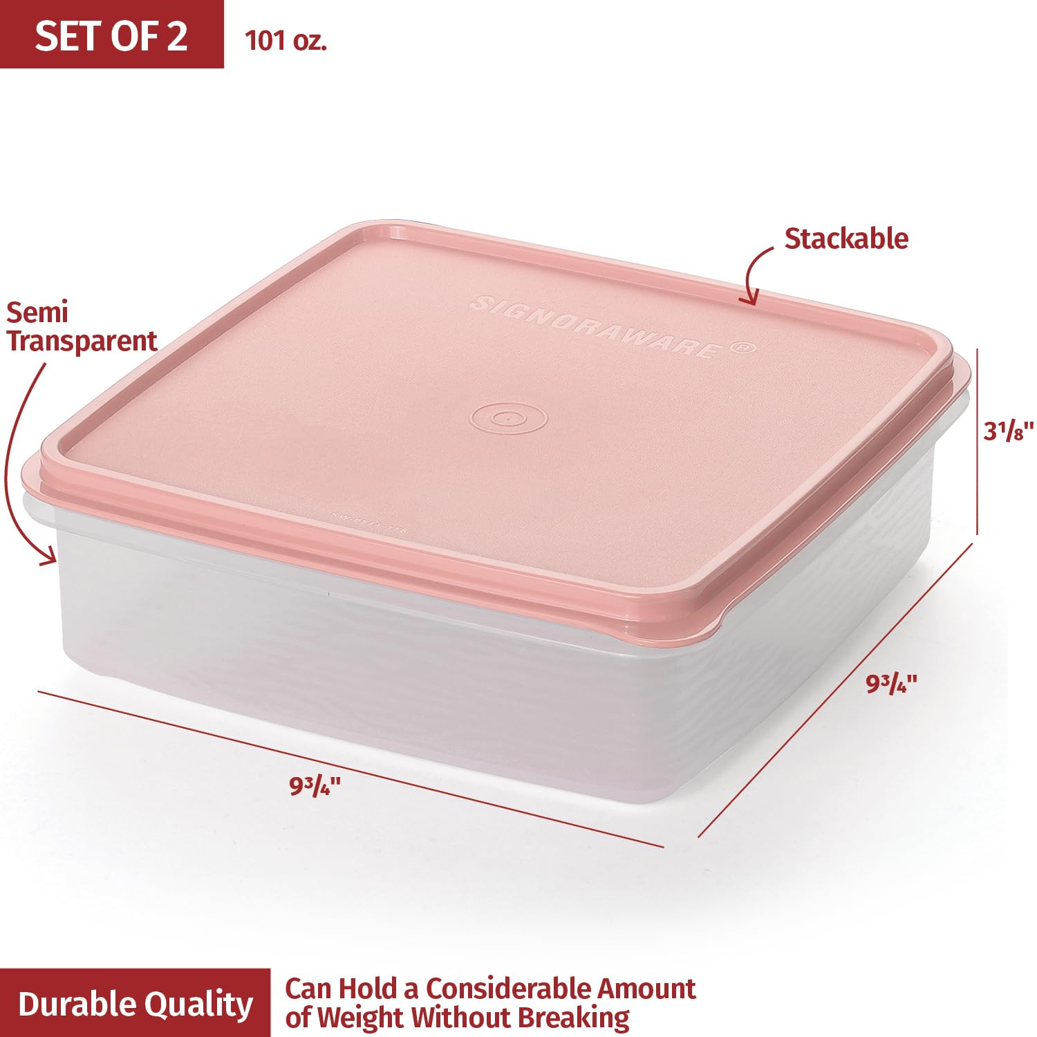 SIGNORA WARE BPA-free plastic container ideal for meal prep