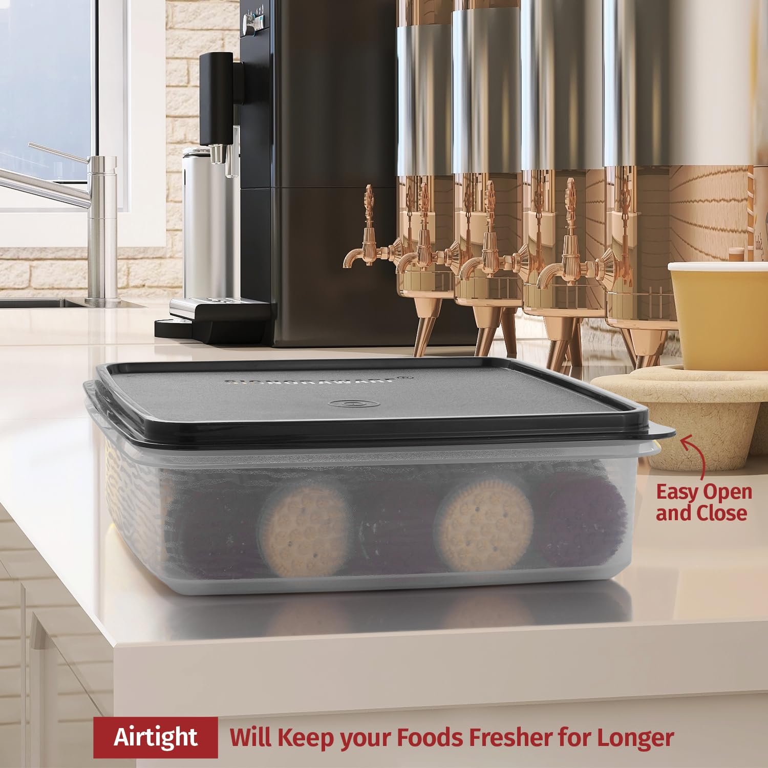 SIGNORA WARE durable, stackable containers save pantry space and organize