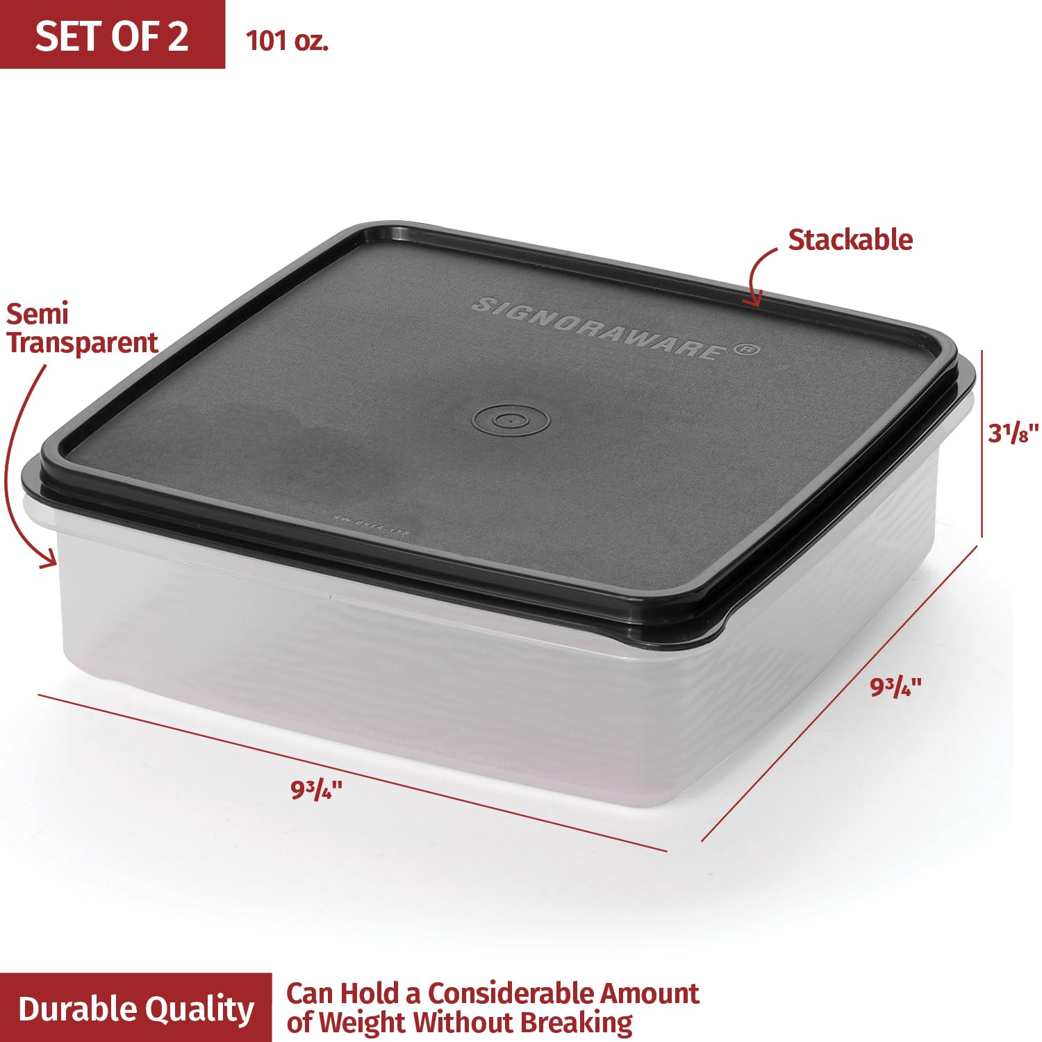 SIGNORA WARE microwave, freezer, and dishwasher-safe container for versatile meals