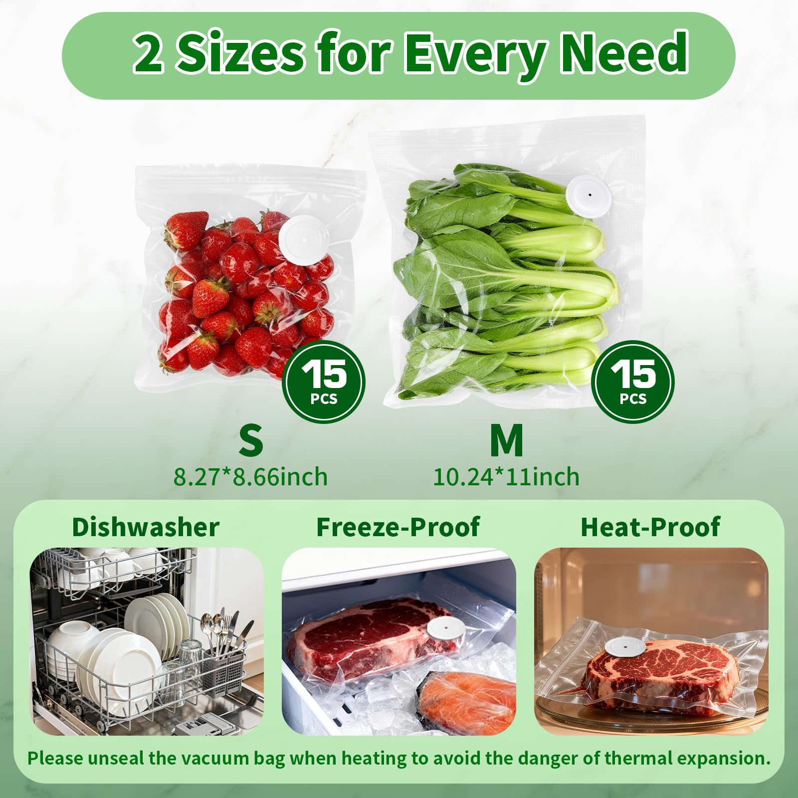 SIHUADON small vacuum bags 8.26 by 8.66 inches for snacks