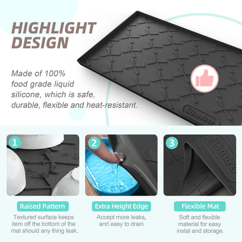 SIKADEER dishwasher-safe mat doubles as placemat or pet mat for easy cleanup.