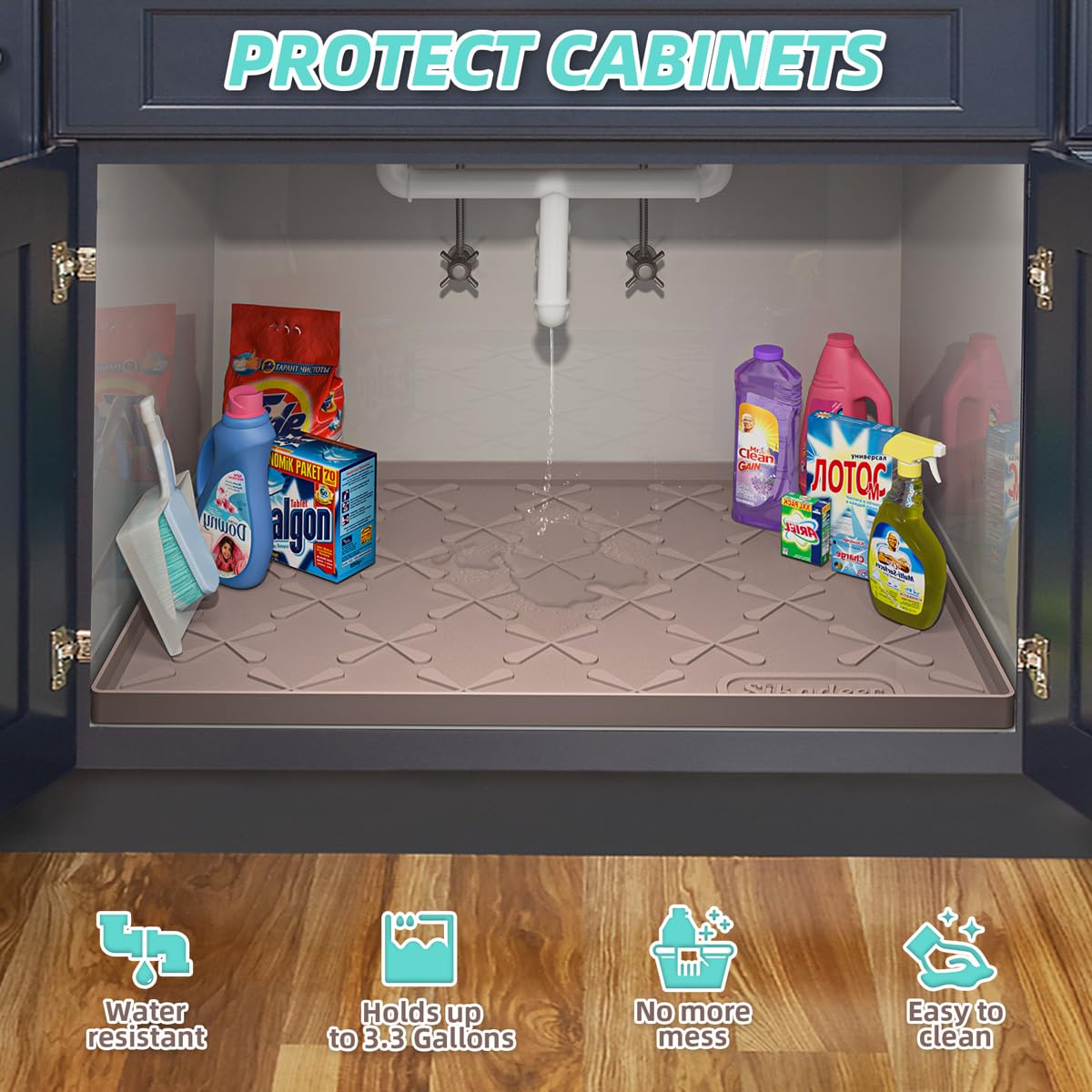 SIKADEER dishwasher-safe mat is easy to wipe clean