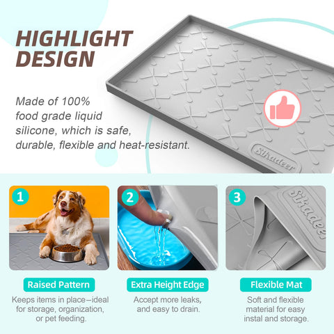 SIKADEER silicone cabinet liner fits most spaces with a neat fit