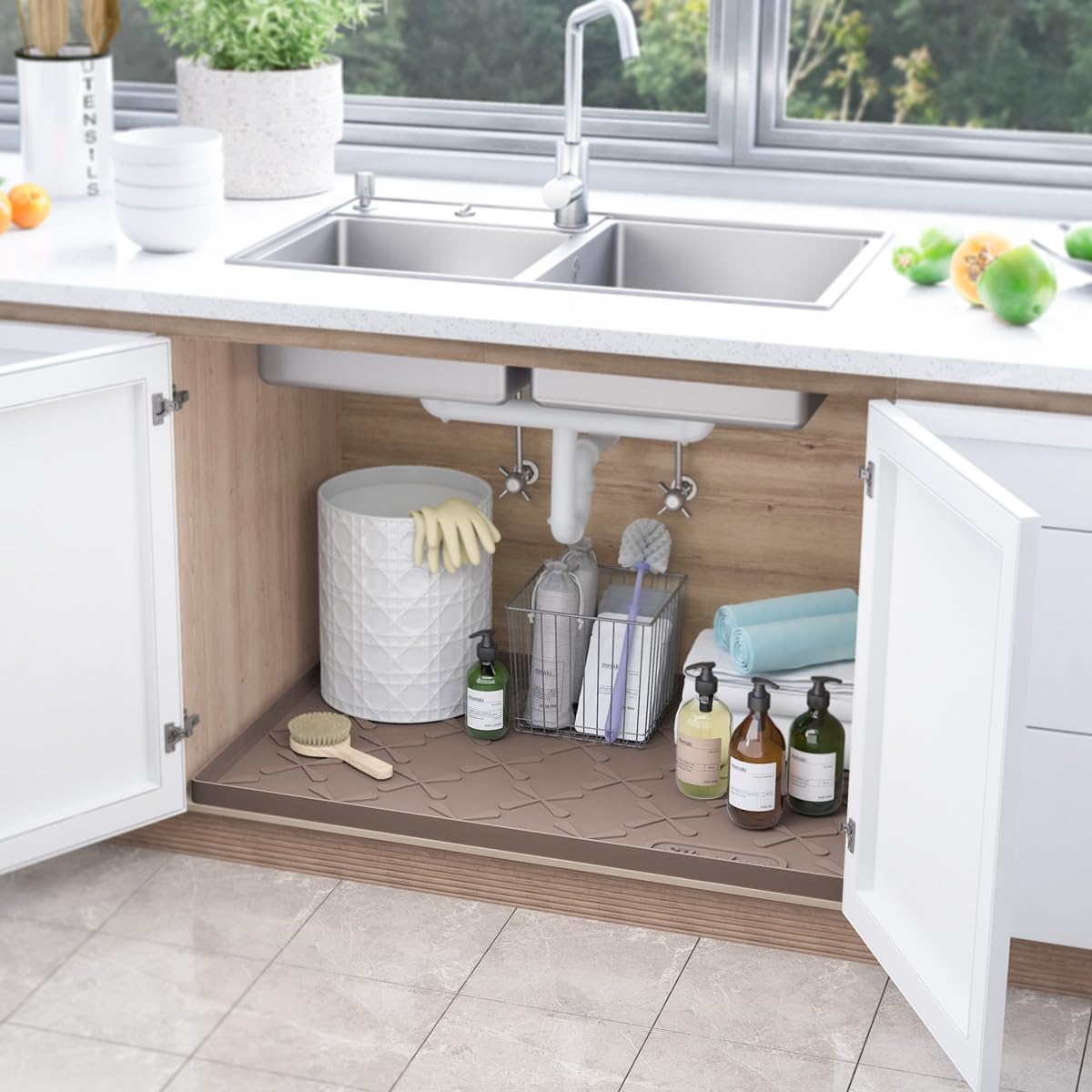 SIKADEER silicone cabinet liner waterproof keeps shelves dry and clean