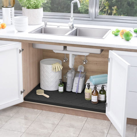 SIKADEER silicone kitchen liner, 3mm thick, guards shelves against leaks and stains.