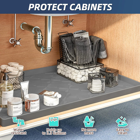 SIKADEER sink protector anti-slip surface prevents bottles from sliding.