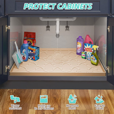 Anti-slip texture keeps bottles and tools secure on the mat