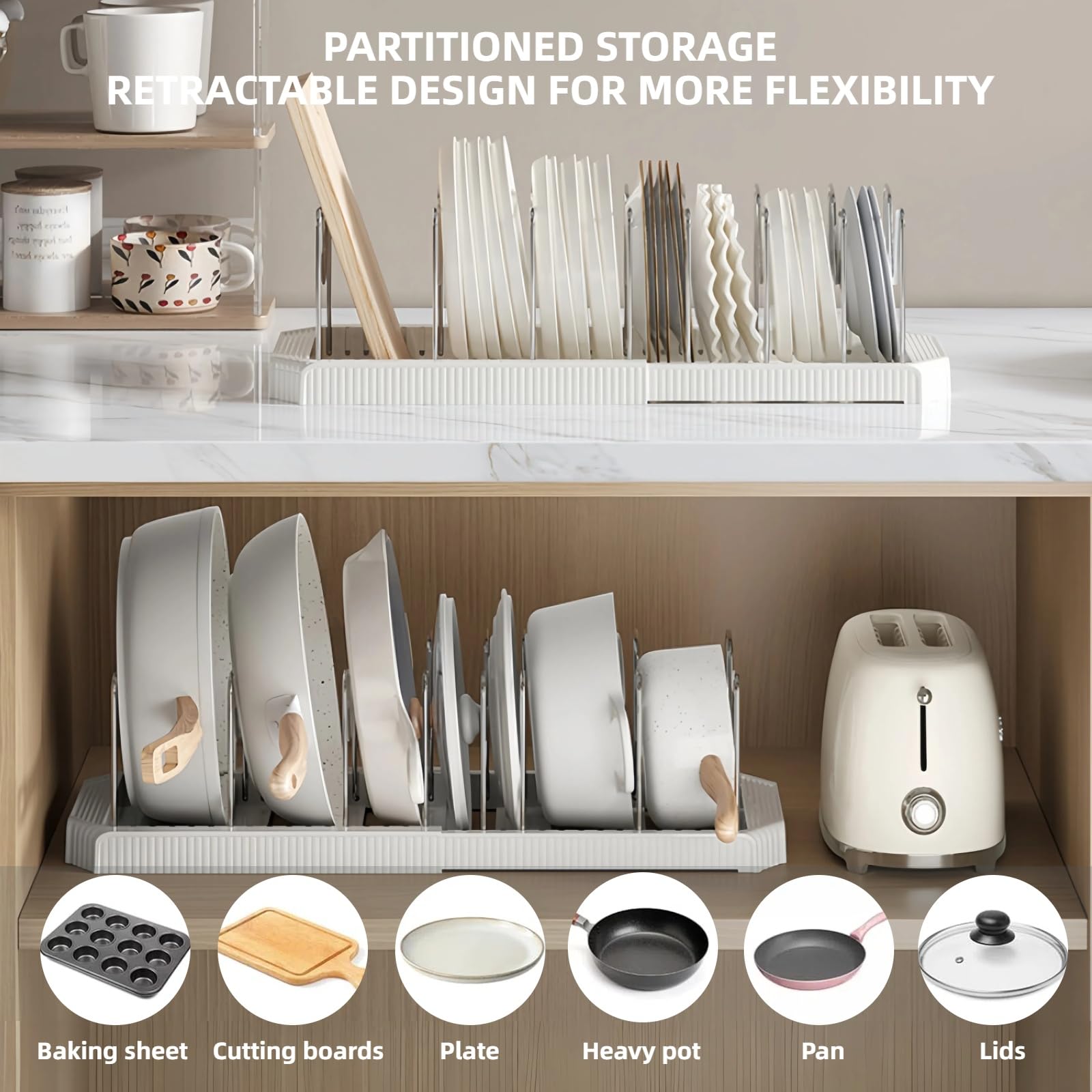 Silanit U-groove lid holder keeps lids secure and accessible.