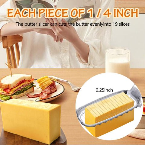 Silbingan butter and cheese cutter delivers even cuts for versatile use.