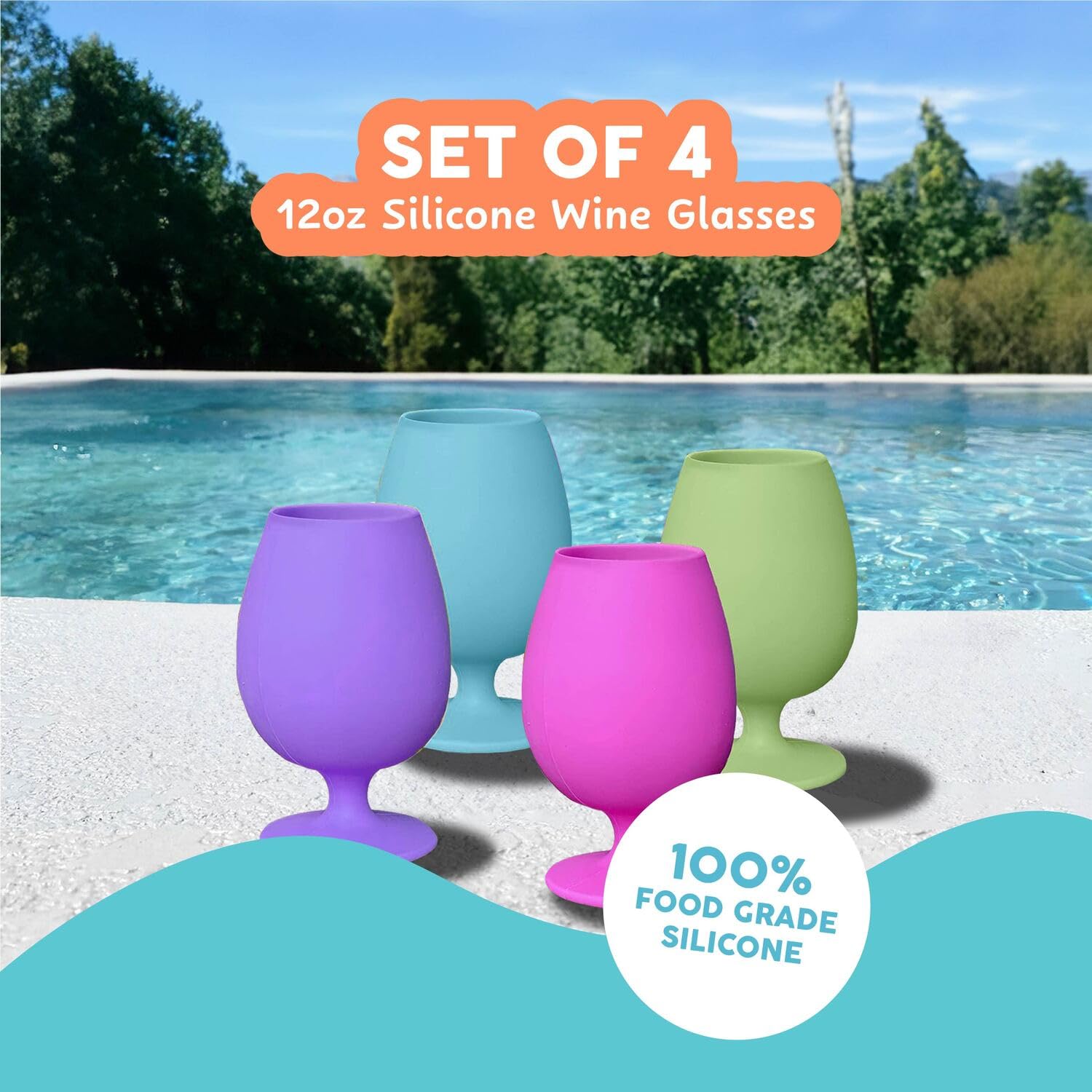 Sili Wraps Bali Collection stem-detail wine glass shows sturdy stem and silicone body for durable sipping.