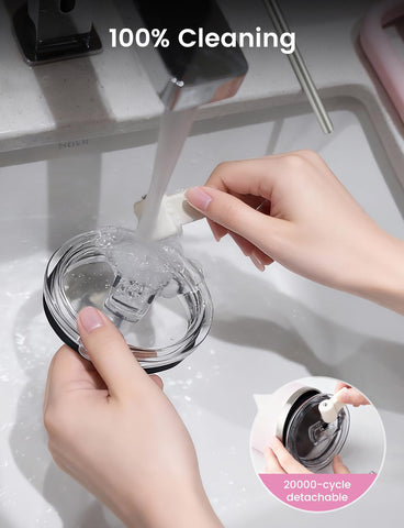 SILICANICE detachable flip straw shows easy cleaning and one-handed operation