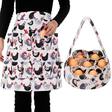 Silicherry egg basket with seven pouches for organized egg collection