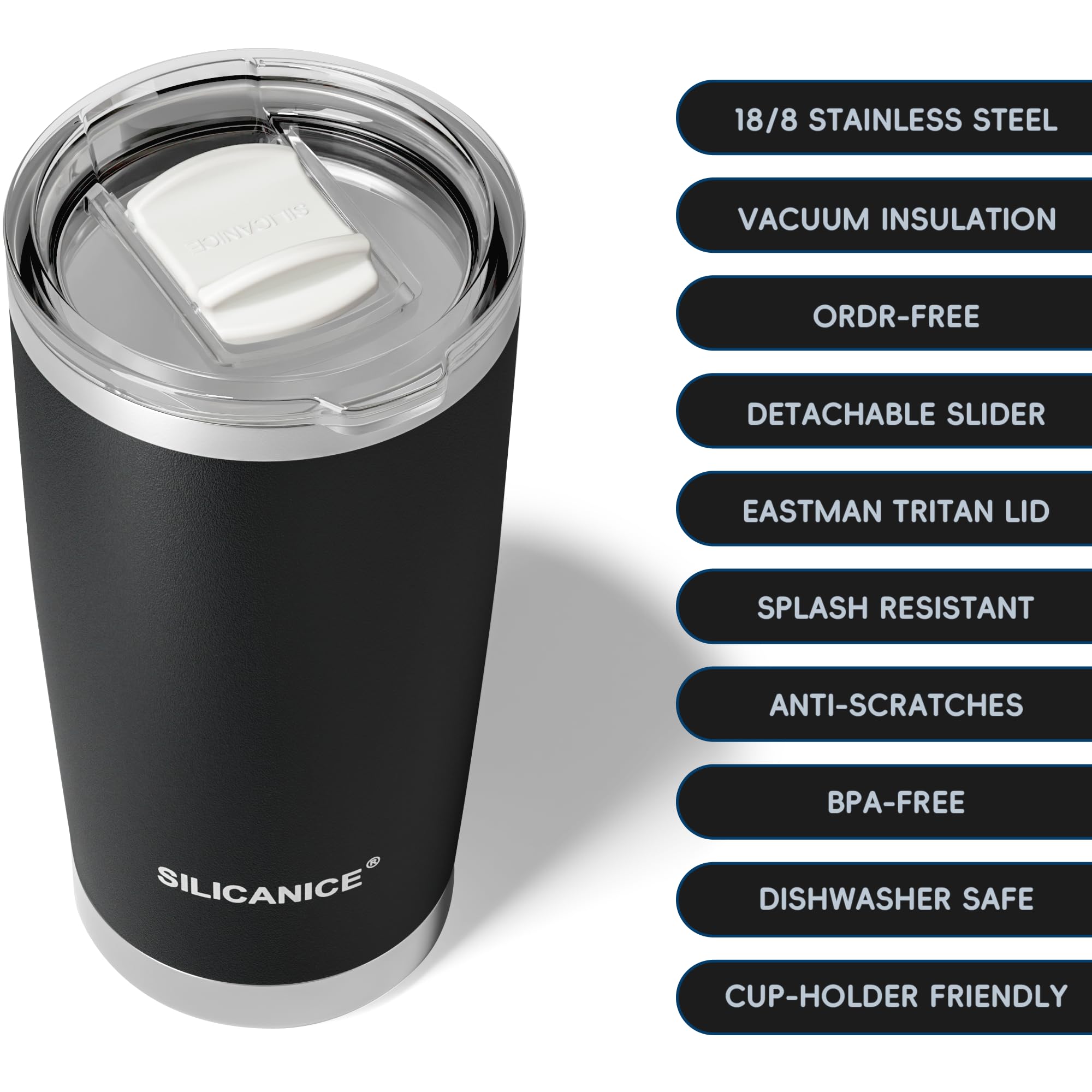 SILICANICE detachable-slider lid enables easy, hygienic cleaning.
