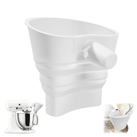 KitchenAid silicone funnel with foldable design for compact storage and mess-free pouring.